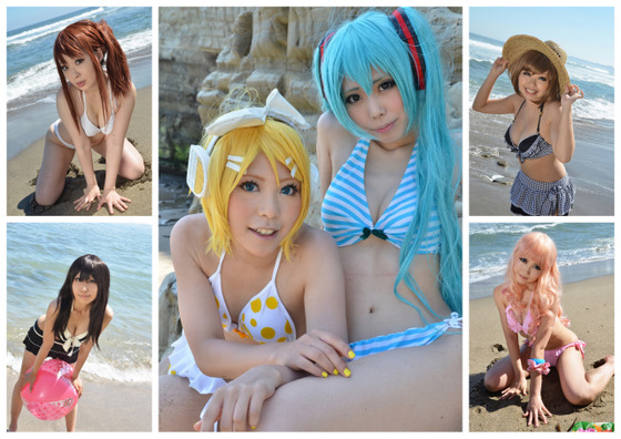 水着×浜辺×コスプレ×6=H?